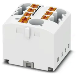 Distribution block, push-in connection, 0.14-4.0 mm², 7 pole, 24 A, 6 kV, white, 3273342