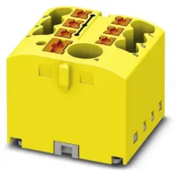 Distribution block, push-in connection, 0.14-4.0 mm², 7 pole, 24 A, 6 kV, yellow, 3273336
