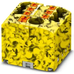 Distribution block, push-in connection, 0.14-4.0 mm², 7 pole, 24 A, 6 kV, yellow/black, 3273350