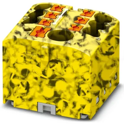 Distribution block, push-in connection, 0.14-4.0 mm², 7 pole, 24 A, 6 kV, yellow/black, 3273350 - 1