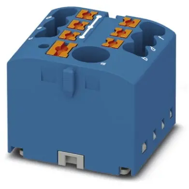 Distribution block, push-in connection, 0.14-4.0 mm², 7 pole, 24 A, 6 kV, blue, 3273462 - 1