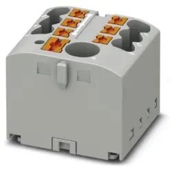 Distribution block, push-in connection, 0.14-4.0 mm², 7 pole, 24 A, 6 kV, gray, 3273460