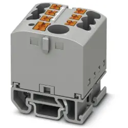Distribution block, push-in connection, 0.14-4.0 mm², 7 pole, 24 A, 8 kV, gray, 3274166