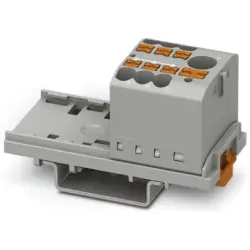 Distribution block, push-in connection, 0.14-4.0 mm², 7 pole, 24 A, 8 kV, gray, 3273066