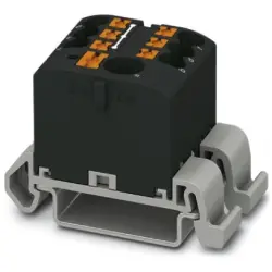 Distribution block, push-in connection, 0.14-4.0 mm², 7 pole, 24 A, 8 kV, black, 3273212