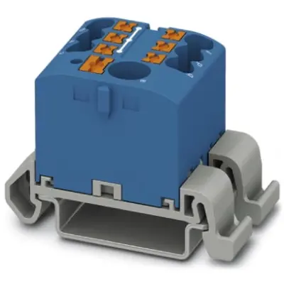 Distribution block, push-in connection, 0.14-4.0 mm², 7 pole, 24 A, 8 kV, blue, 3273200 - 1