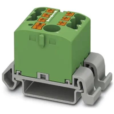 Distribution block, push-in connection, 0.14-4.0 mm², 7 pole, 24 A, 8 kV, green, 3273206 - 1
