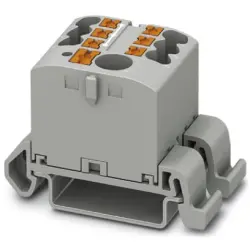 Distribution block, push-in connection, 0.14-4.0 mm², 7 pole, 24 A, 8 kV, gray, 3273198