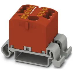 Distribution block, push-in connection, 0.14-4.0 mm², 7 pole, 24 A, 8 kV, red, 3273202