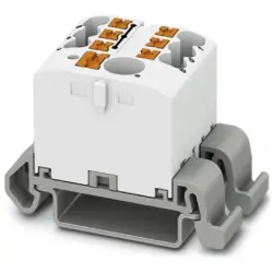 Distribution block, push-in connection, 0.14-4.0 mm², 7 pole, 24 A, 8 kV, white, 3273210