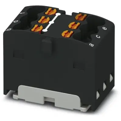 Distribution block, push-in connection, 0.14-2.5 mm², 6 pole, 17.5 A, 6 kV, black, 3002781 - 1
