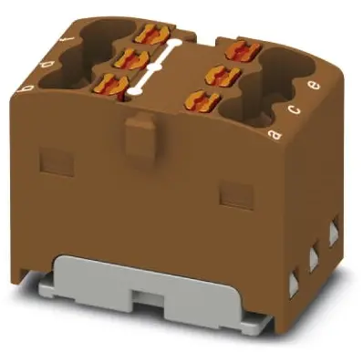 Distribution block, push-in connection, 0.14-2.5 mm², 6 pole, 17.5 A, 6 kV, brown, 3002774 - 1