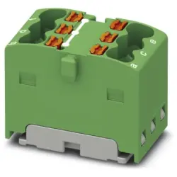 Distribution block, push-in connection, 0.14-2.5 mm², 6 pole, 17.5 A, 6 kV, green, 3002771