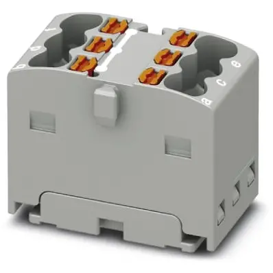 Distribution block, push-in connection, 0.14-2.5 mm², 6 pole, 17.5 A, 6 kV, gray, 3002757 - 1