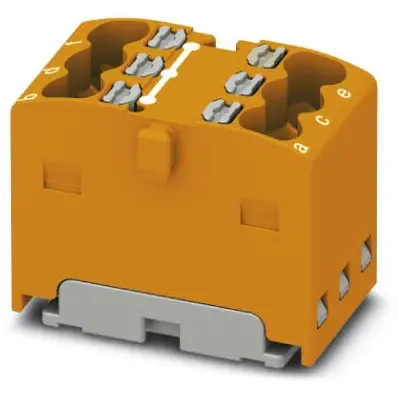 Distribution block, push-in connection, 0.14-2.5 mm², 6 pole, 17.5 A, 6 kV, orange, 3002792 - 1