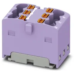 Distribution block, push-in connection, 0.14-2.5 mm², 6 pole, 17.5 A, 6 kV, purple, 3002784