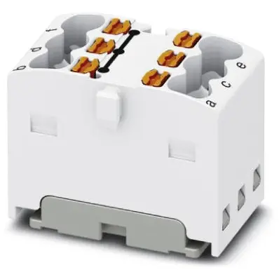 Distribution block, push-in connection, 0.14-2.5 mm², 6 pole, 17.5 A, 6 kV, white, 3002778 - 1