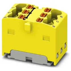 Distribution block, push-in connection, 0.14-2.5 mm², 6 pole, 17.5 A, 6 kV, yellow, 3002768