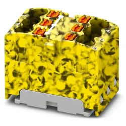 Distribution block, push-in connection, 0.14-2.5 mm², 6 pole, 17.5 A, 6 kV, yellow/black, 3002795