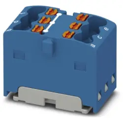 Distribution block, push-in connection, 0.14-2.5 mm², 6 pole, 17.5 A, 6 kV, blue, 3002864