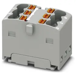 Distribution block, push-in connection, 0.14-2.5 mm², 6 pole, 17.5 A, 6 kV, gray, 3002798