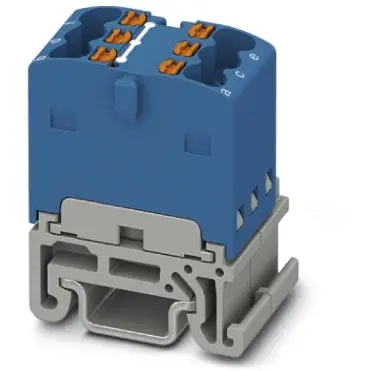 Distribution block, push-in connection, 0.14-2.5 mm², 6 pole, 17.5 A, 6 kV, blue, 3002919 - 1