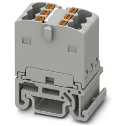 Distribution block, push-in connection, 0.14-2.5 mm², 6 pole, 17.5 A, 6 kV, gray, 3002910