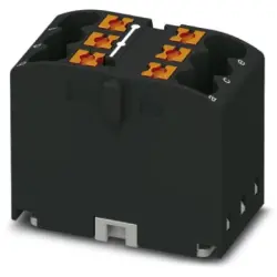 Distribution block, push-in connection, 0.14-4.0 mm², 6 pole, 24 A, 6 kV, black, 3273278