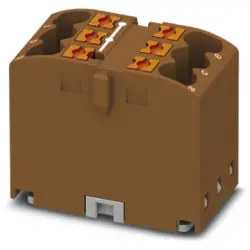 Distribution block, push-in connection, 0.14-4.0 mm², 6 pole, 24 A, 6 kV, brown, 3273274
