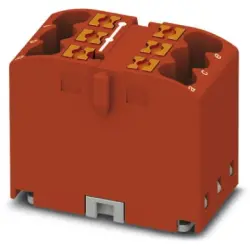 Distribution block, push-in connection, 0.14-4.0 mm², 6 pole, 24 A, 6 kV, red, 3273268