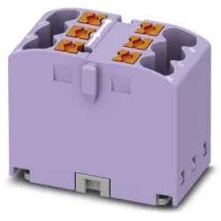 Distribution block, push-in connection, 0.14-4.0 mm², 6 pole, 24 A, 6 kV, purple, 3273280