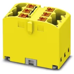 Distribution block, push-in connection, 0.14-4.0 mm², 6 pole, 24 A, 6 kV, yellow, 3273270