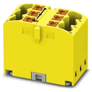 Distribution block, push-in connection, 0.14-4.0 mm², 6 pole, 24 A, 6 kV, yellow, 3273270 - 1
