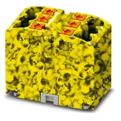 Distribution block, push-in connection, 0.14-4.0 mm², 6 pole, 24 A, 6 kV, yellow/black, 3273284