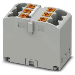 Distribution block, push-in connection, 0.14-4.0 mm², 6 pole, 24 A, 6 kV, gray, 3273395