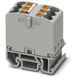 Distribution block, push-in connection, 0.14-4.0 mm², 6 pole, 24 A, 8 kV, gray, 3274100