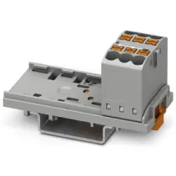 Distribution block, push-in connection, 0.14-4.0 mm², 6 pole, 24 A, 8 kV, gray, 3273000