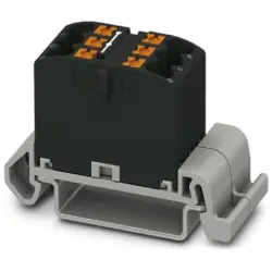 Distribution block, push-in connection, 0.14-4.0 mm², 6 pole, 24 A, 8 kV, black, 3273146
