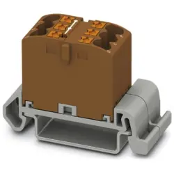 Distribution block, push-in connection, 0.14-4.0 mm², 6 pole, 24 A, 8 kV, brown, 3273142