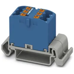 Distribution block, push-in connection, 0.14-4.0 mm², 6 pole, 24 A, 8 kV, blue, 3273134