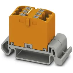 Distribution block, push-in connection, 0.14-4.0 mm², 6 pole, 24 A, 8 kV, orange, 3273150