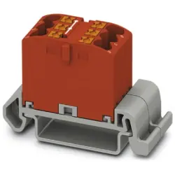 Distribution block, push-in connection, 0.14-4.0 mm², 6 pole, 24 A, 8 kV, red, 3273136