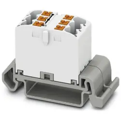 Distribution block, push-in connection, 0.14-4.0 mm², 6 pole, 24 A, 8 kV, white, 3273144