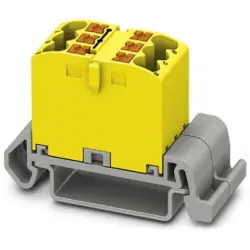 Distribution block, push-in connection, 0.14-4.0 mm², 6 pole, 24 A, 8 kV, yellow, 3273138