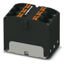 Distribution block, push-in connection, 0.2-6.0 mm², 6 pole, 32 A, 6 kV, black, 3273804