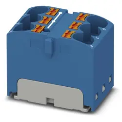 Distribution block, push-in connection, 0.2-6.0 mm², 6 pole, 32 A, 6 kV, blue, 3273792