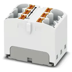Distribution block, push-in connection, 0.2-6.0 mm², 6 pole, 32 A, 6 kV, white, 3273802