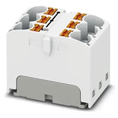 Distribution block, push-in connection, 0.2-6.0 mm², 6 pole, 32 A, 6 kV, white, 3273802 - 1