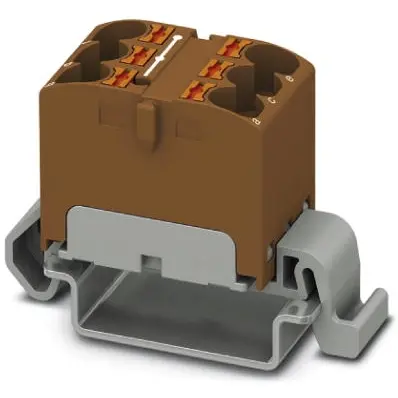 Distribution block, push-in connection, 0.2-6.0 mm², 6 pole, 32 A, 6 kV, brown, 3273668 - 1
