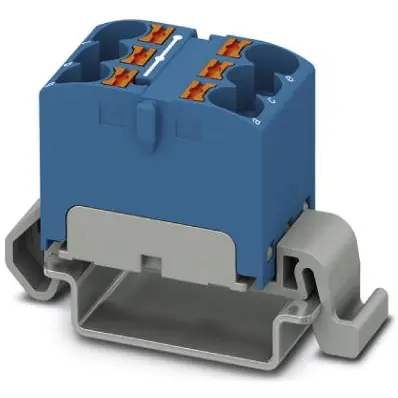 Distribution block, push-in connection, 0.2-6.0 mm², 6 pole, 32 A, 6 kV, blue, 3273660 - 1